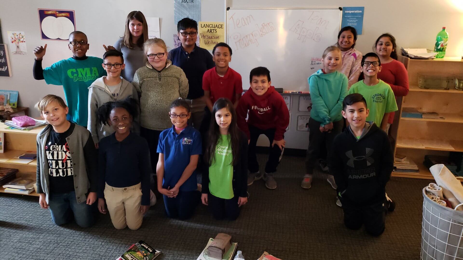 Students conducting festive experiments before holiday break