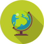 Globe on green background