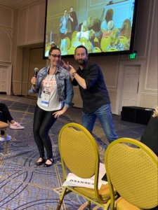 Duncan Wardle posing for picture with Montessori education leader 