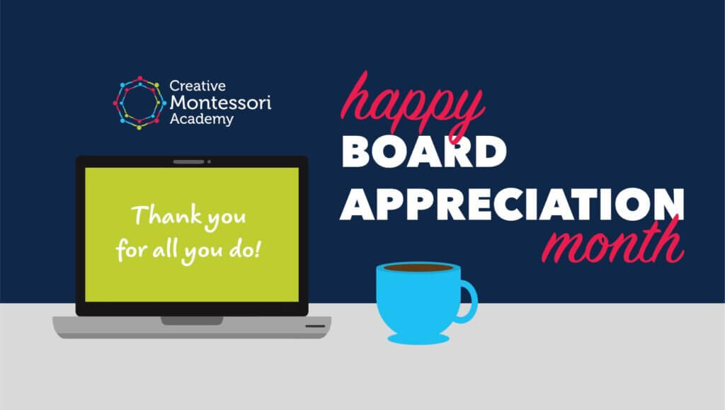 Board Appreciation Month Web Graphic for Creative Montessori Academy