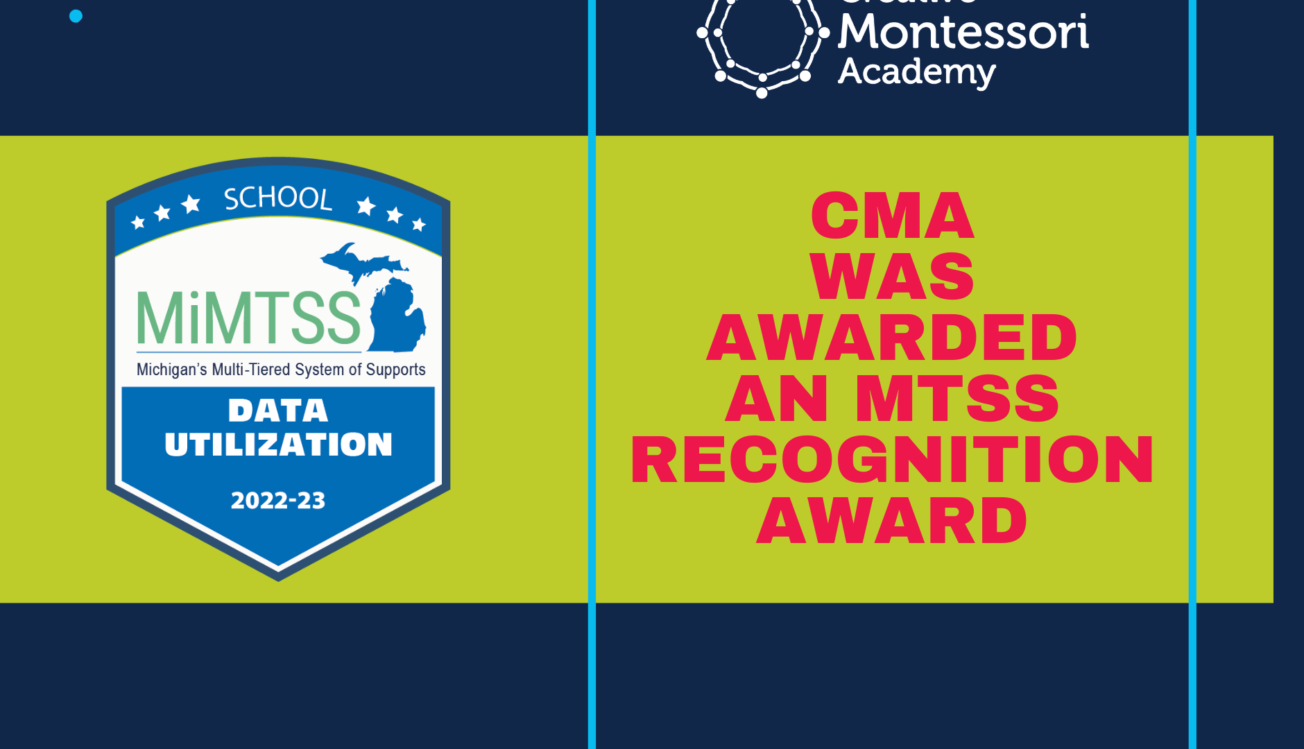 Creative Montessori Academy was awarded an MTSS recognition award